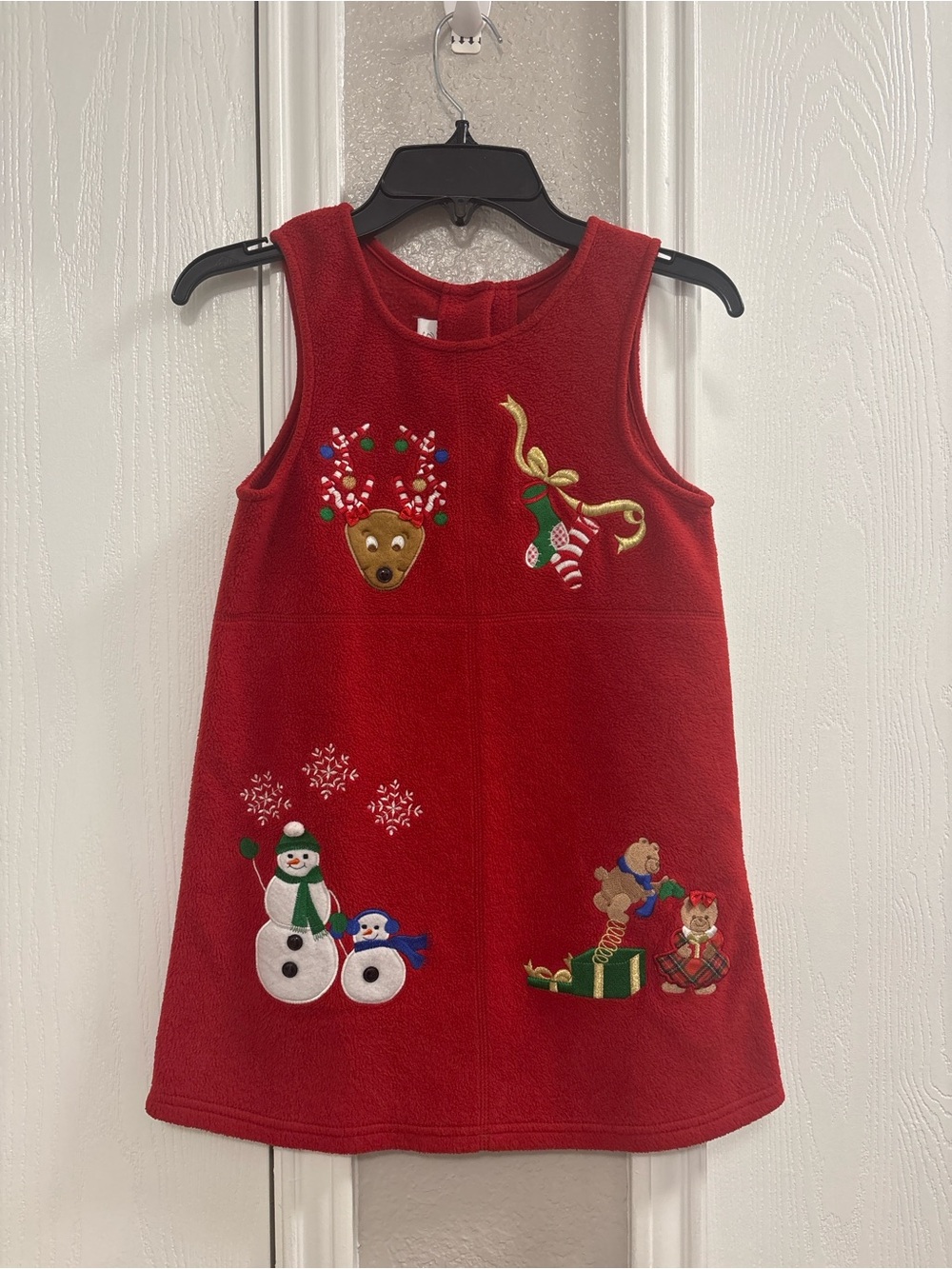 Bonnie Jean Red Sleeveless Holiday Embroidered A-line Dress